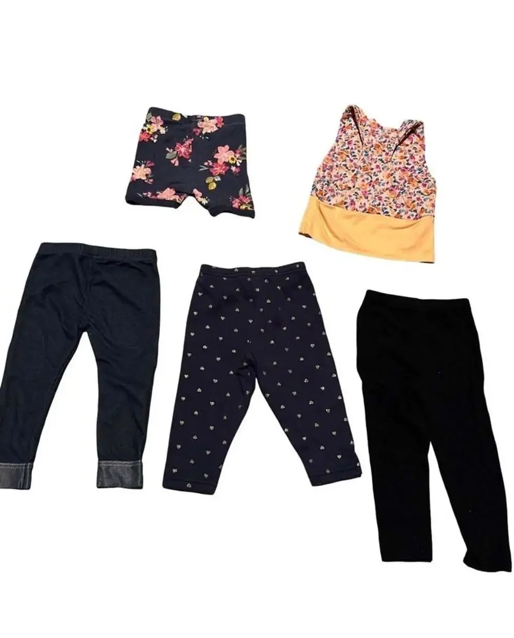 Baby Girls 24M Clothing Lot 5 Pieces Carter Old Navy Floral Leggings Shorts Top